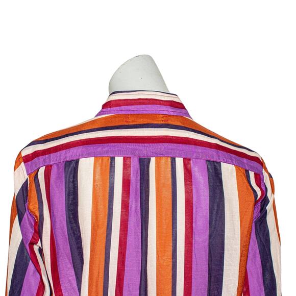 XIRENA Women's XS Beau Shirt Button front Striped Mult color Cotton Silk - Picture 9 of 9